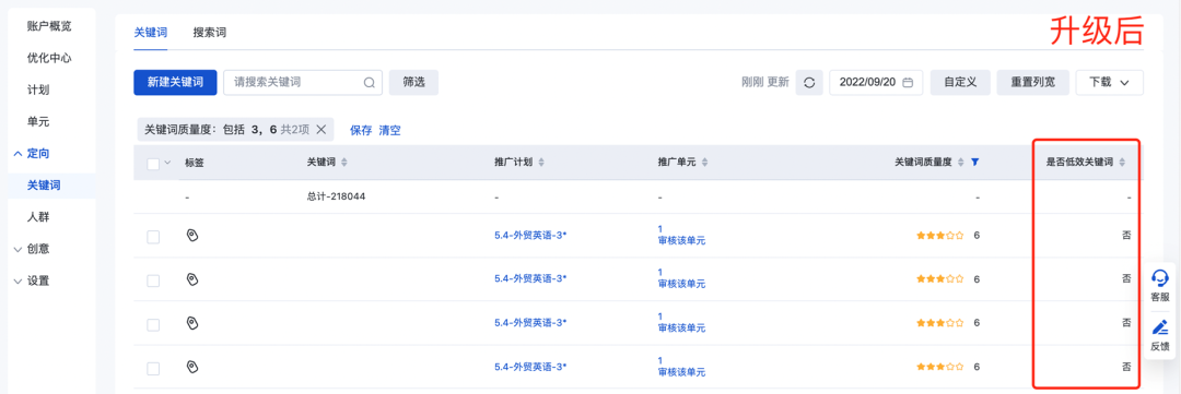 产品动态 | 百度搜索新增 “移除低效关键词”